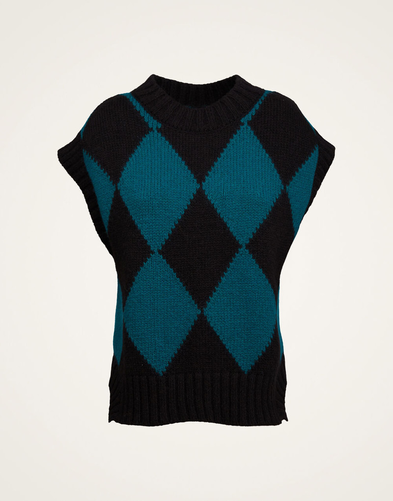 argyle 니트 조끼 1