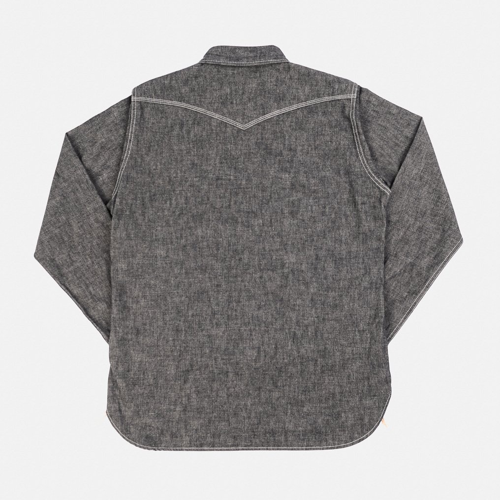 10oz Selvedge Chambray Single Yoke Western Shirt - Black - 5