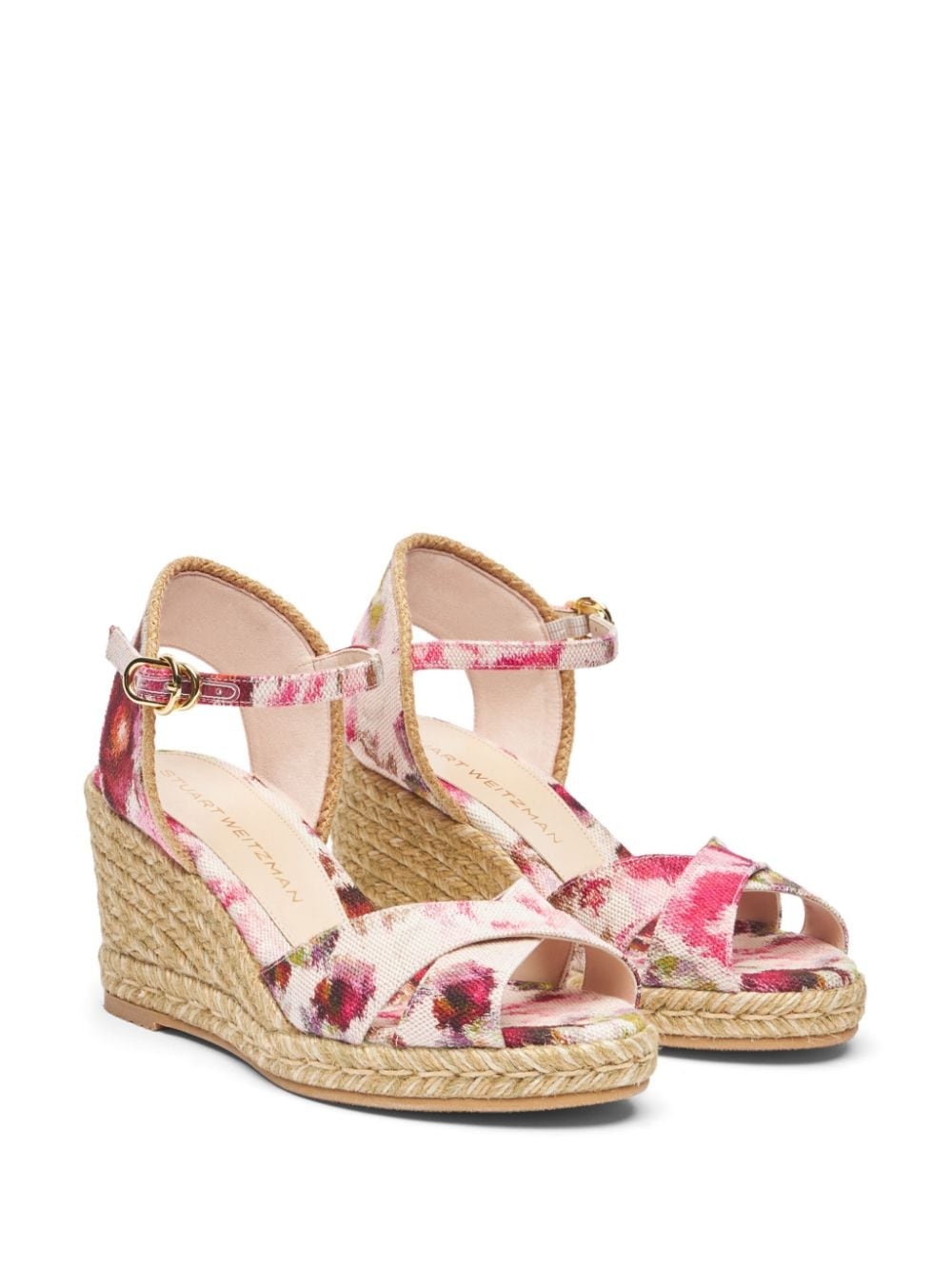 abstract print wedge sandals - 2