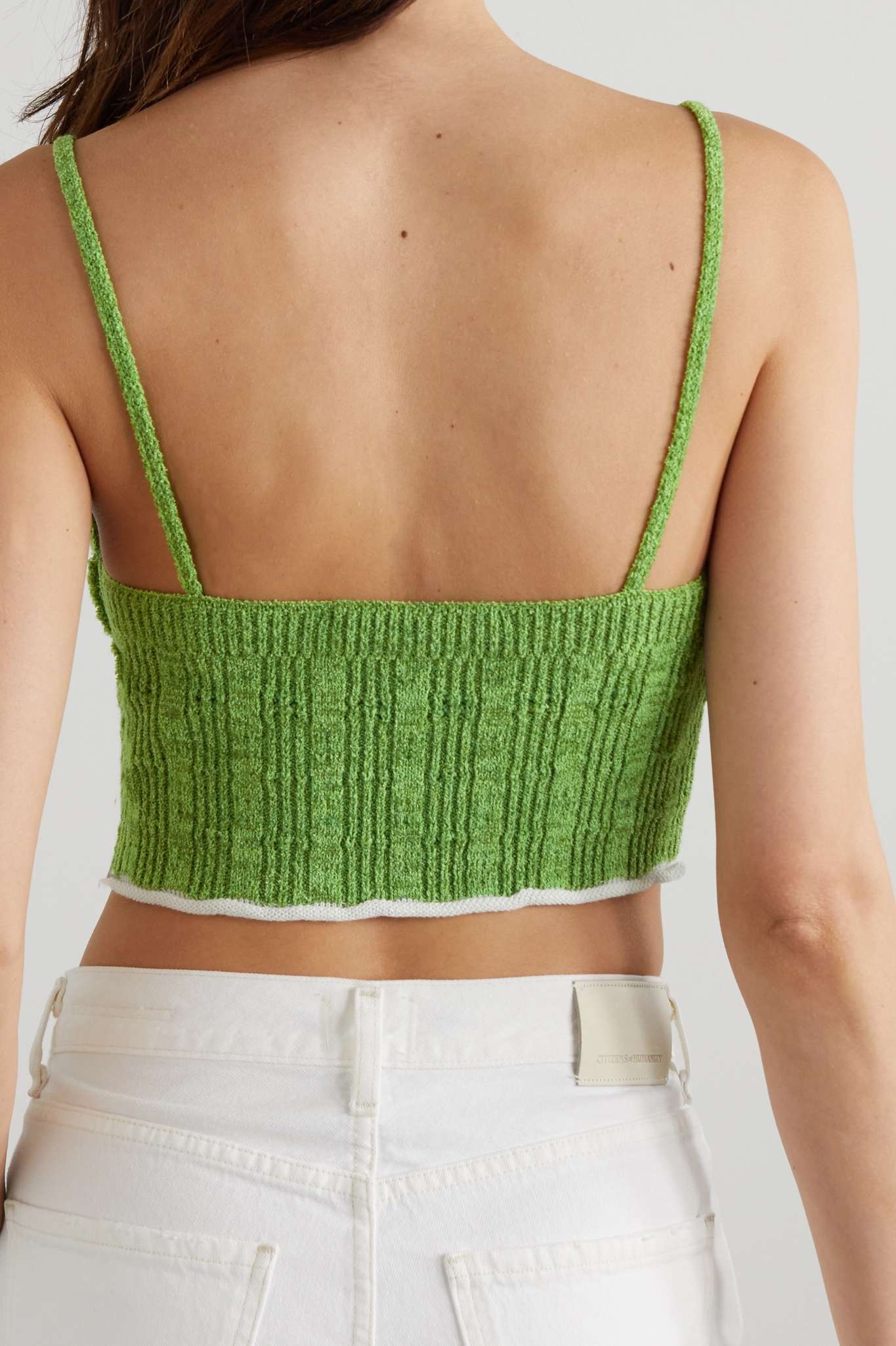 Cropped ribbed wool-blend camisole - 4