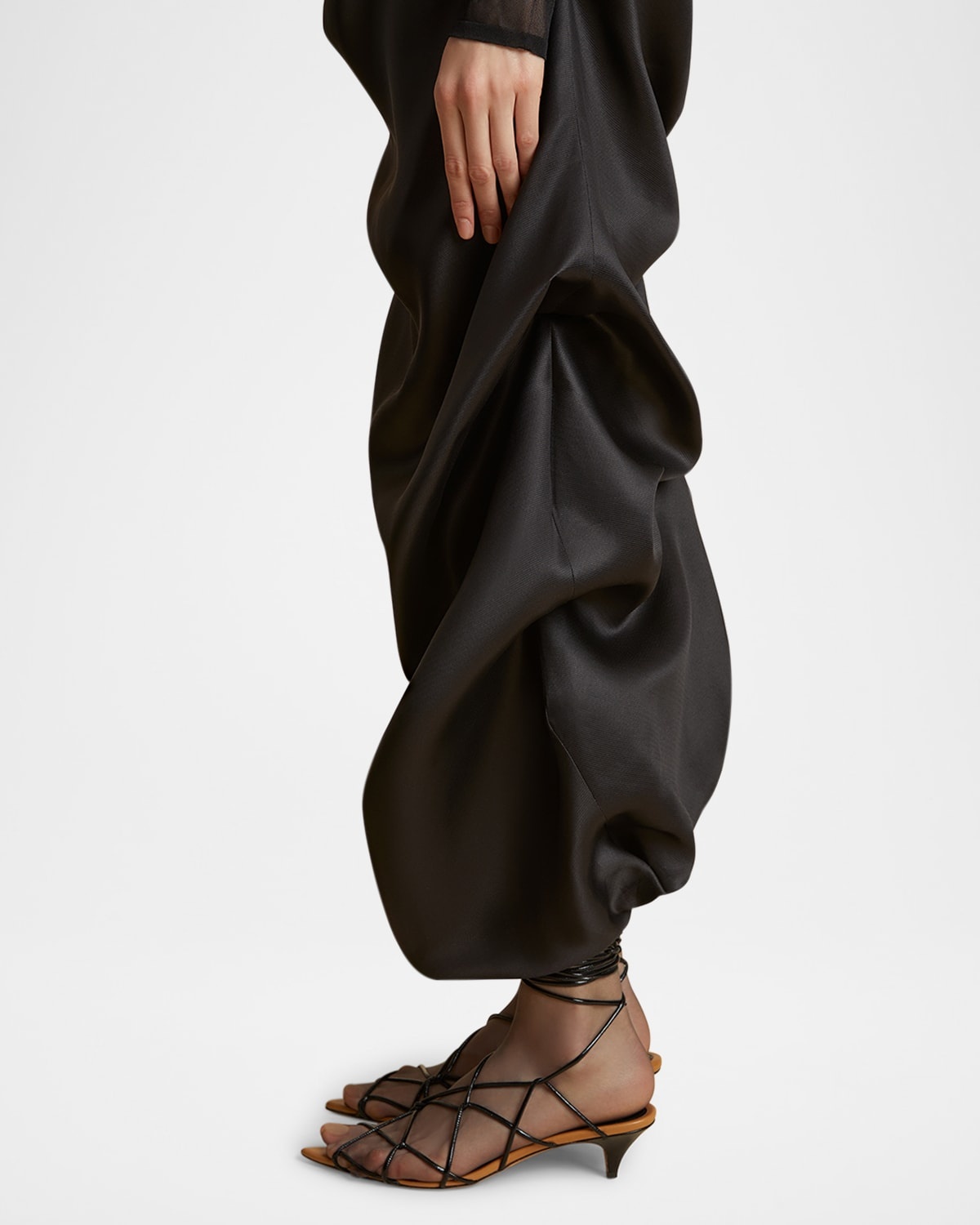 Olula Draped Silk Maxi Skirt - 6