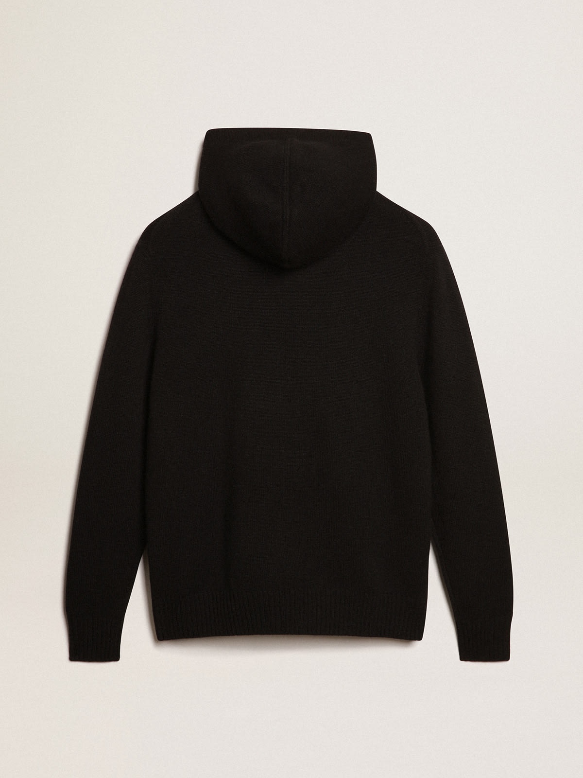 Women’s black cashmere blend sweatshirt with hood - 6