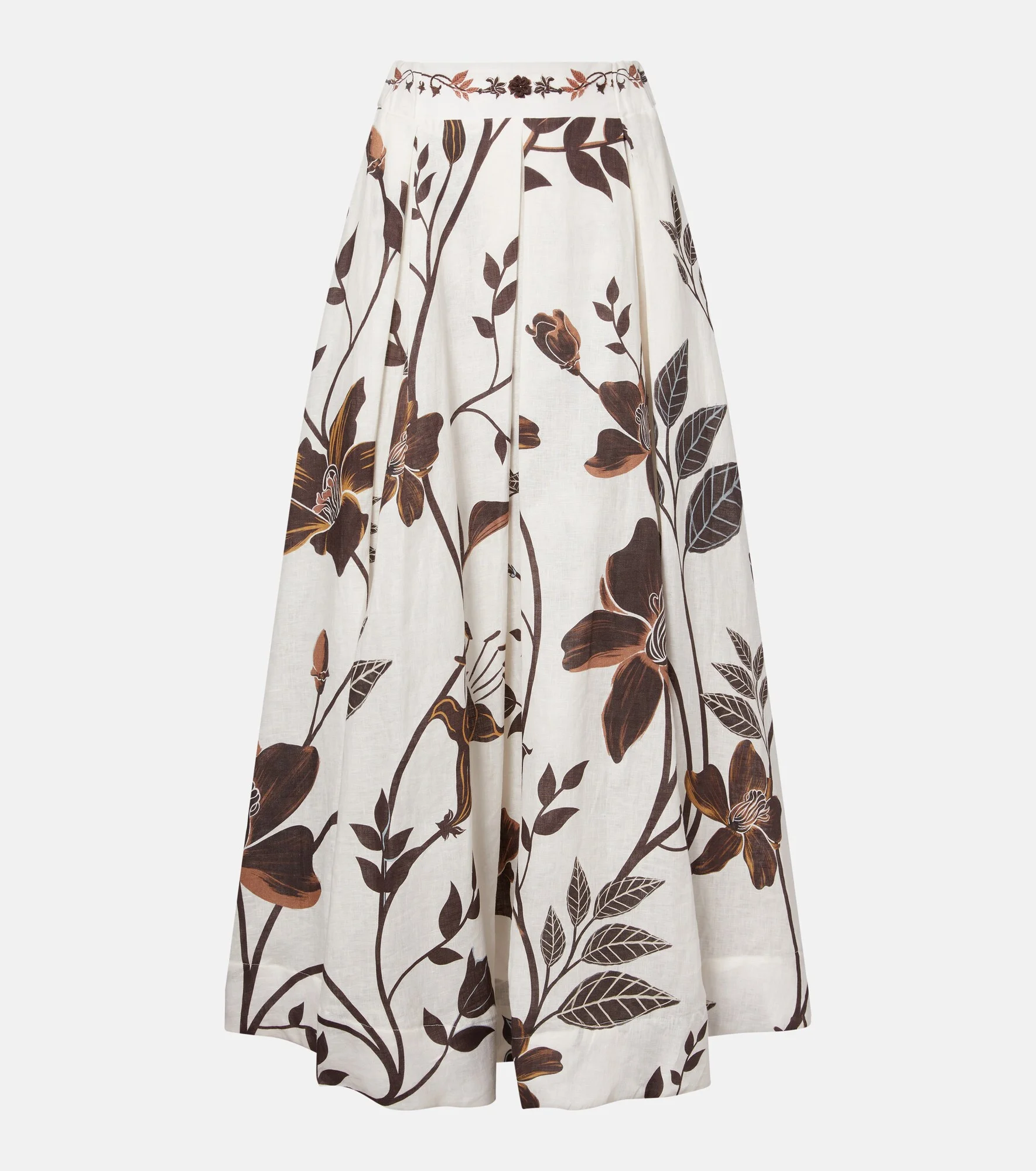 Delta floral linen maxi skirt - 1