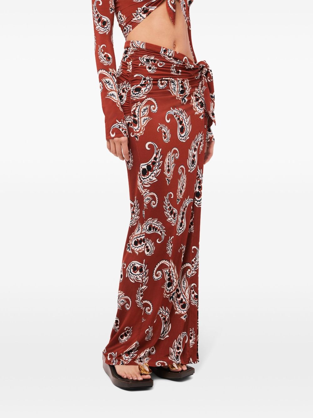 Paisley long split skirt - 4