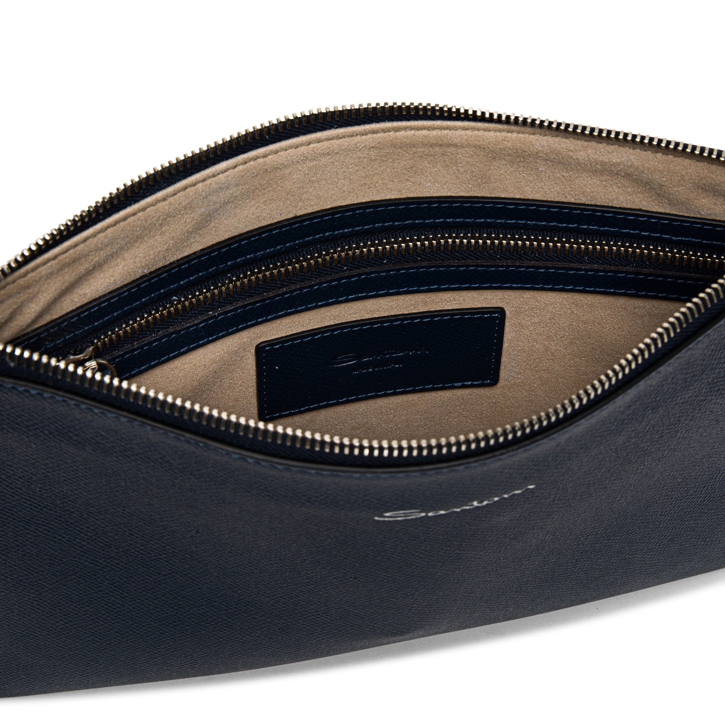 Blue saffiano leather pouch - 3