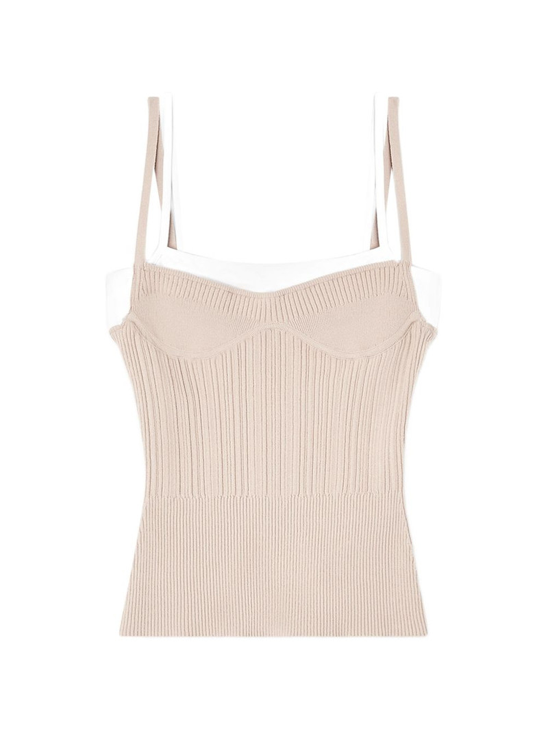 ribbed strap T-shirt 1