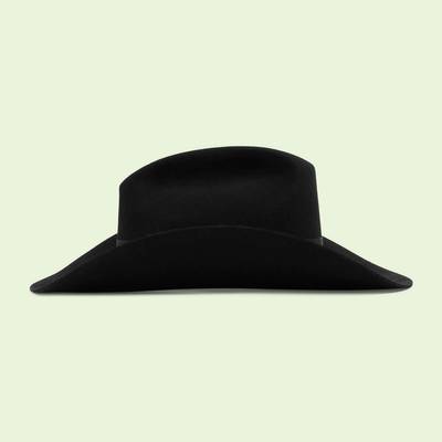GUCCI Wide-brimmed felt fedora with Double G outlook