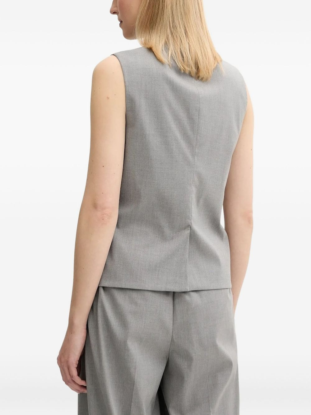 button-fastening sleeveless top - 2