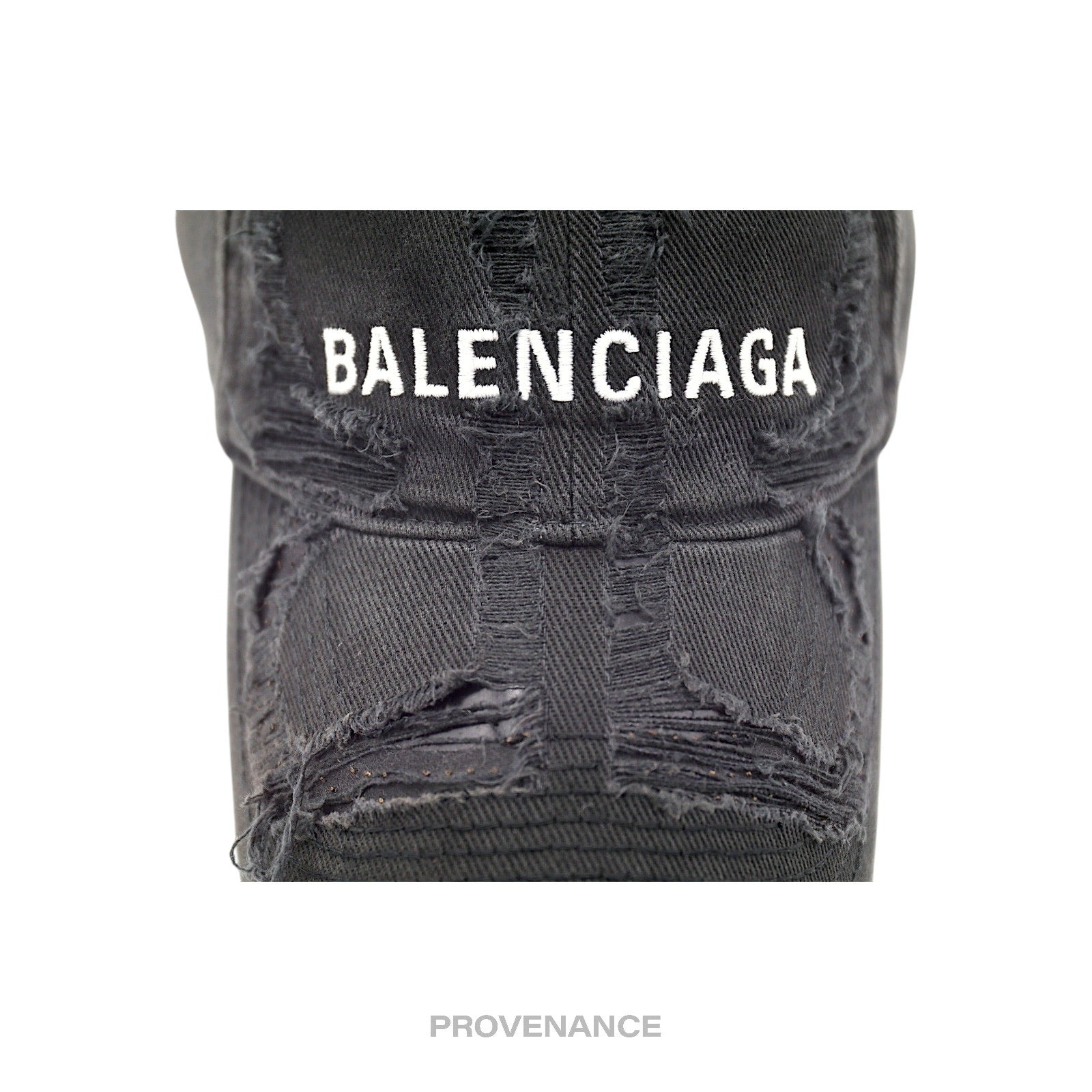 Balenciaga Embroidered Logo BB Lazer Destroyed Cap Black - 6