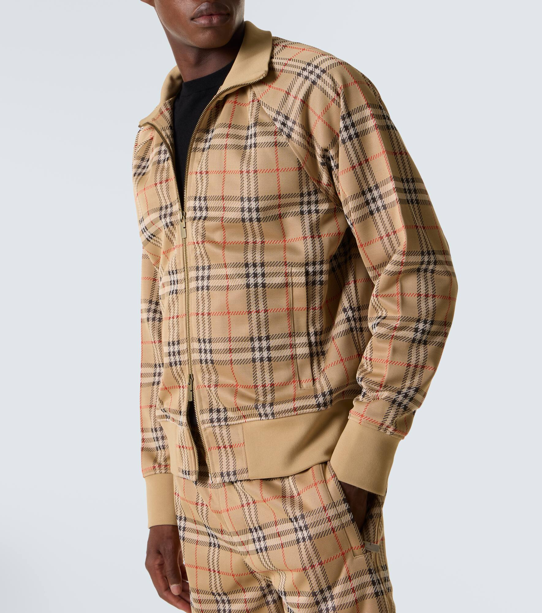 Burberry Check jersey bomber jacket - 5