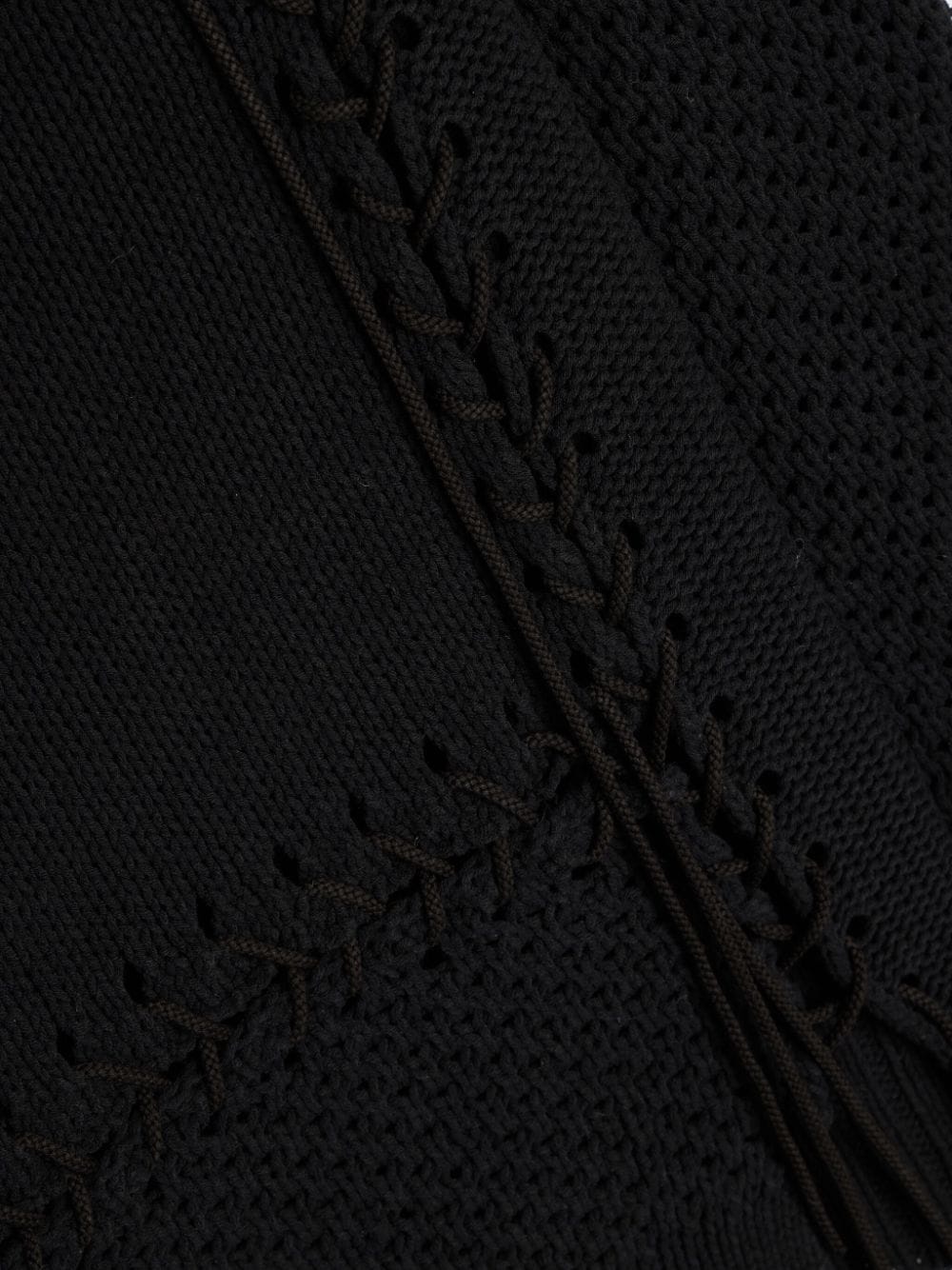 lace-up distressed jumper - 3