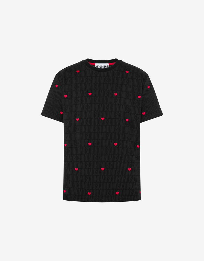 JERSEY T-SHIRT WITH ALLOVER LOGO HEARTS 1