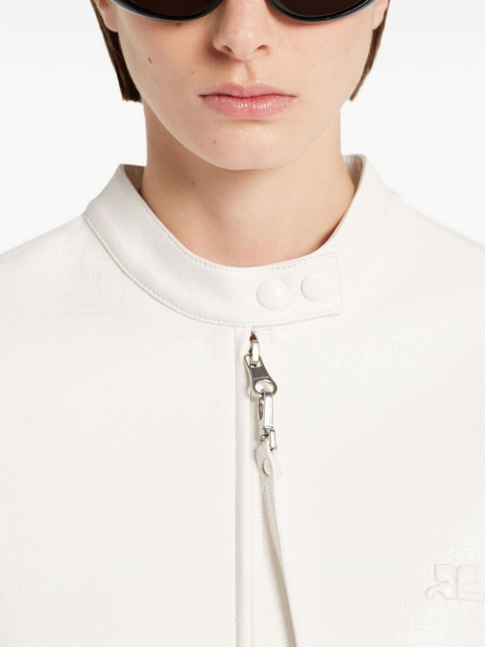 City zip-front cropped jacket - 5