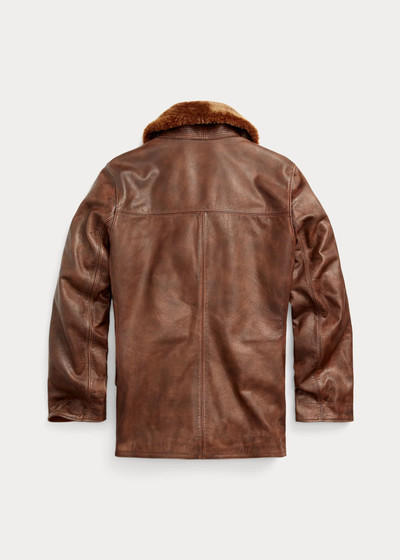 RRL by Ralph Lauren Shearling-Collar Leather Ranch Coat outlook