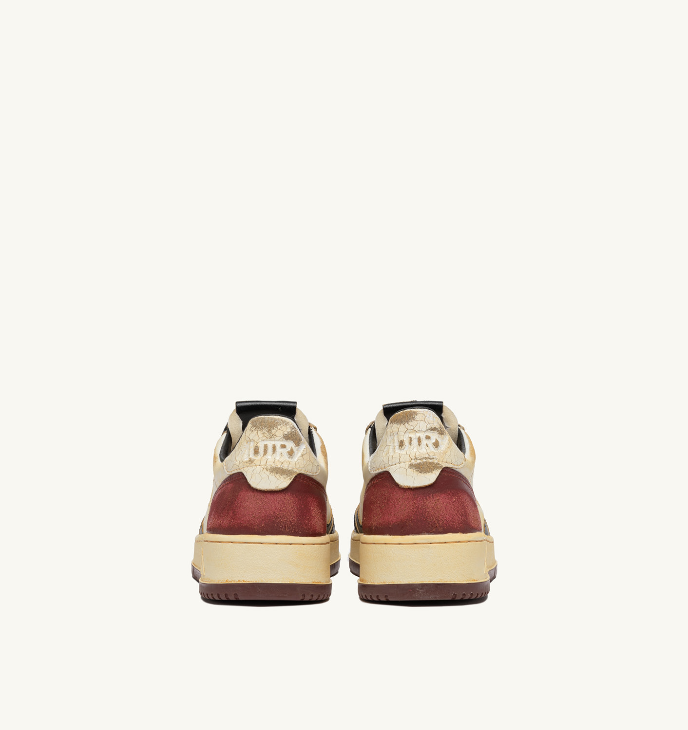 MEDALIST LOW SUPER VINTAGE SNEAKERS IN WHITE BLACK AND SYRAH LEATHER - 3