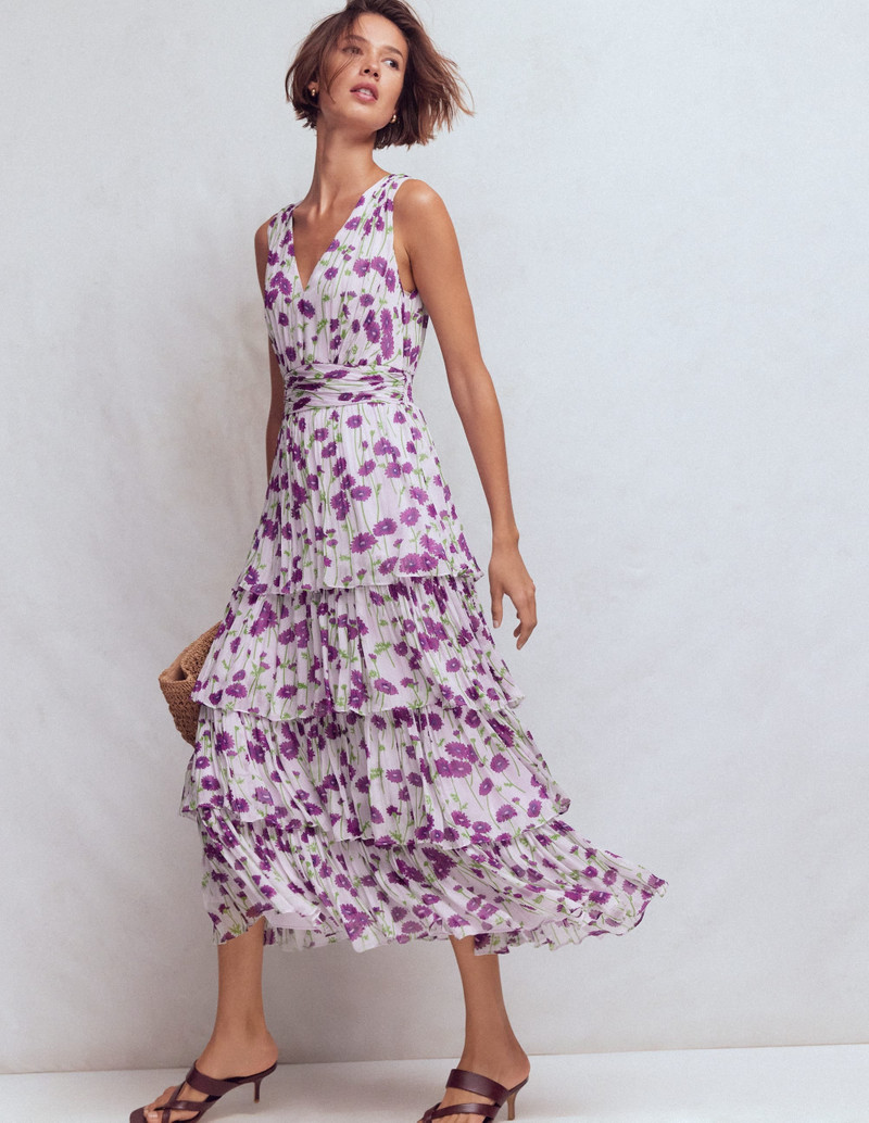 Tiered Sleeveless Dress-Purple Dandelion 3