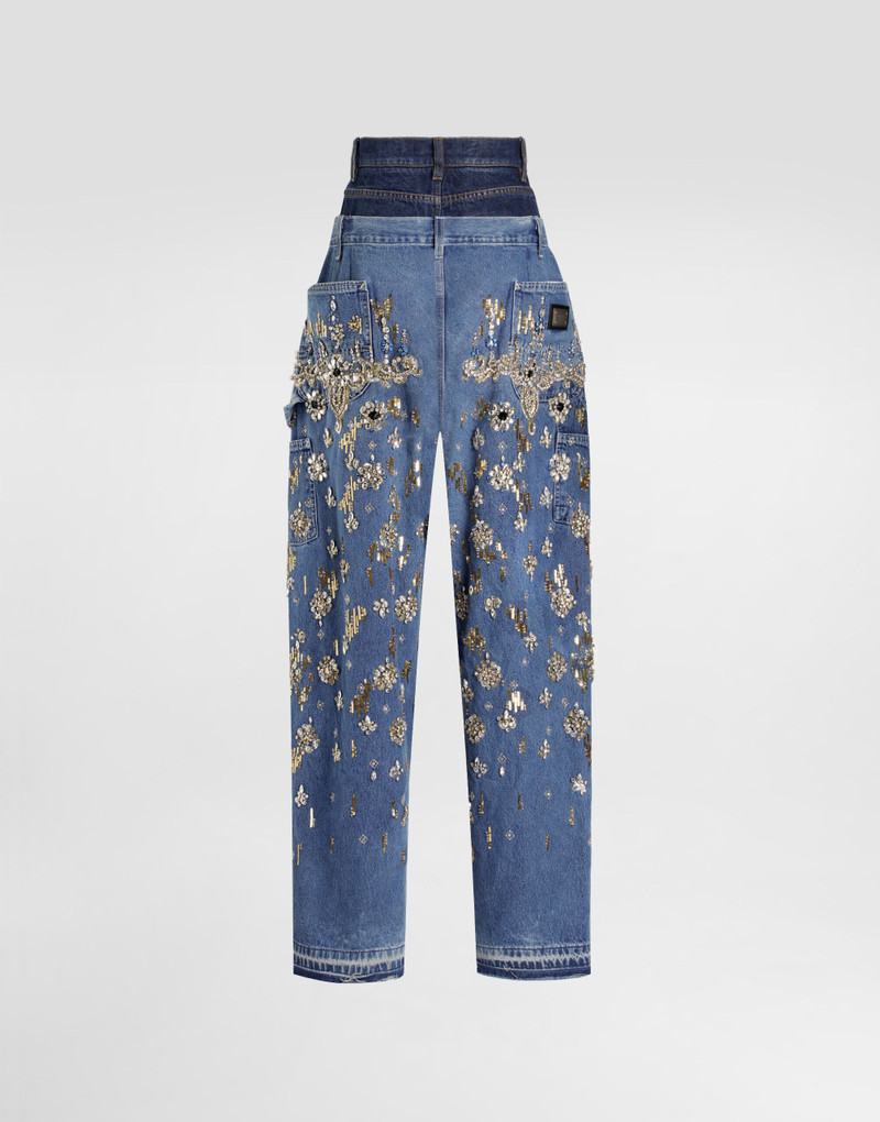 5-pocket embroidered denim jeans 7
