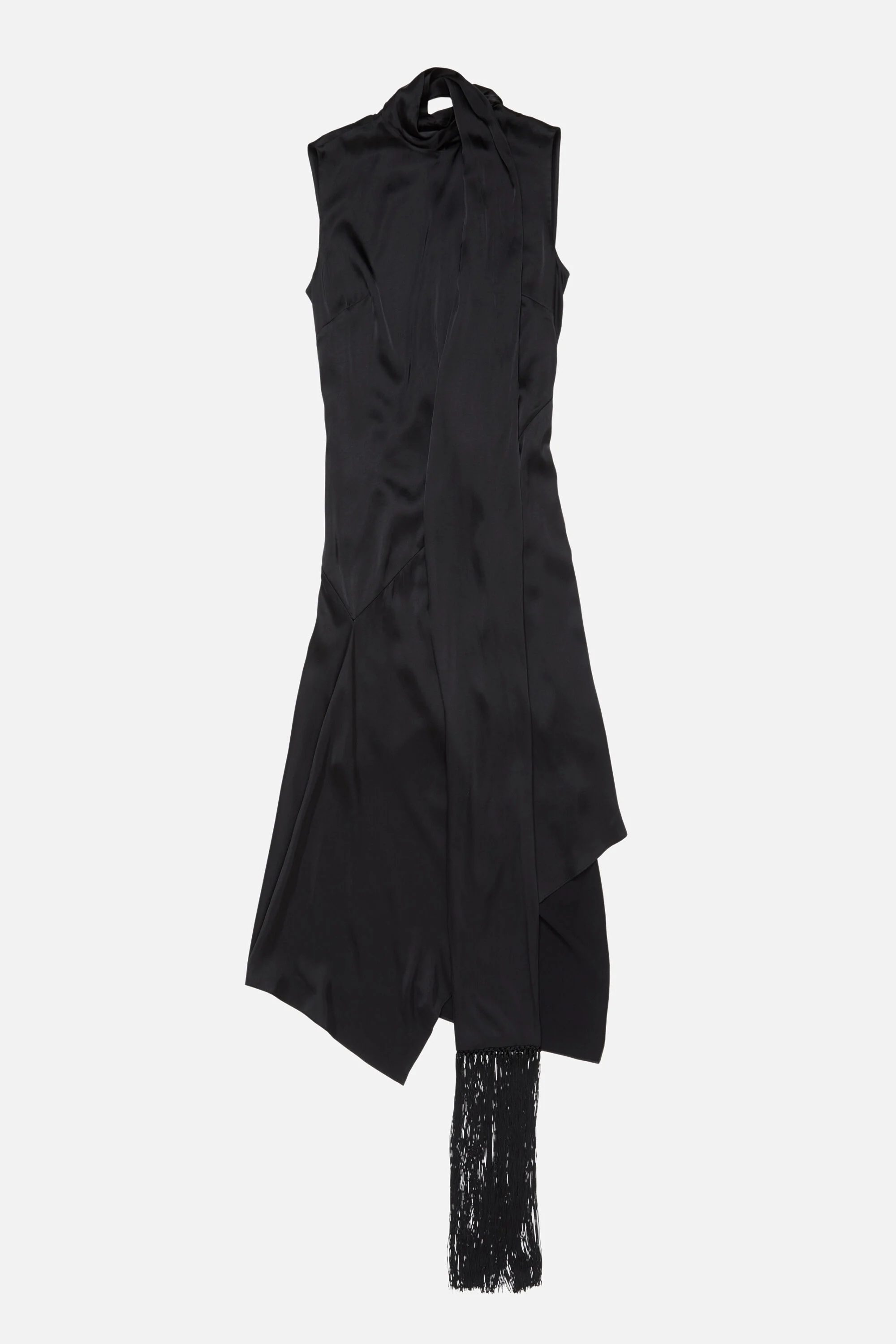 Satin Dress - Black - 6