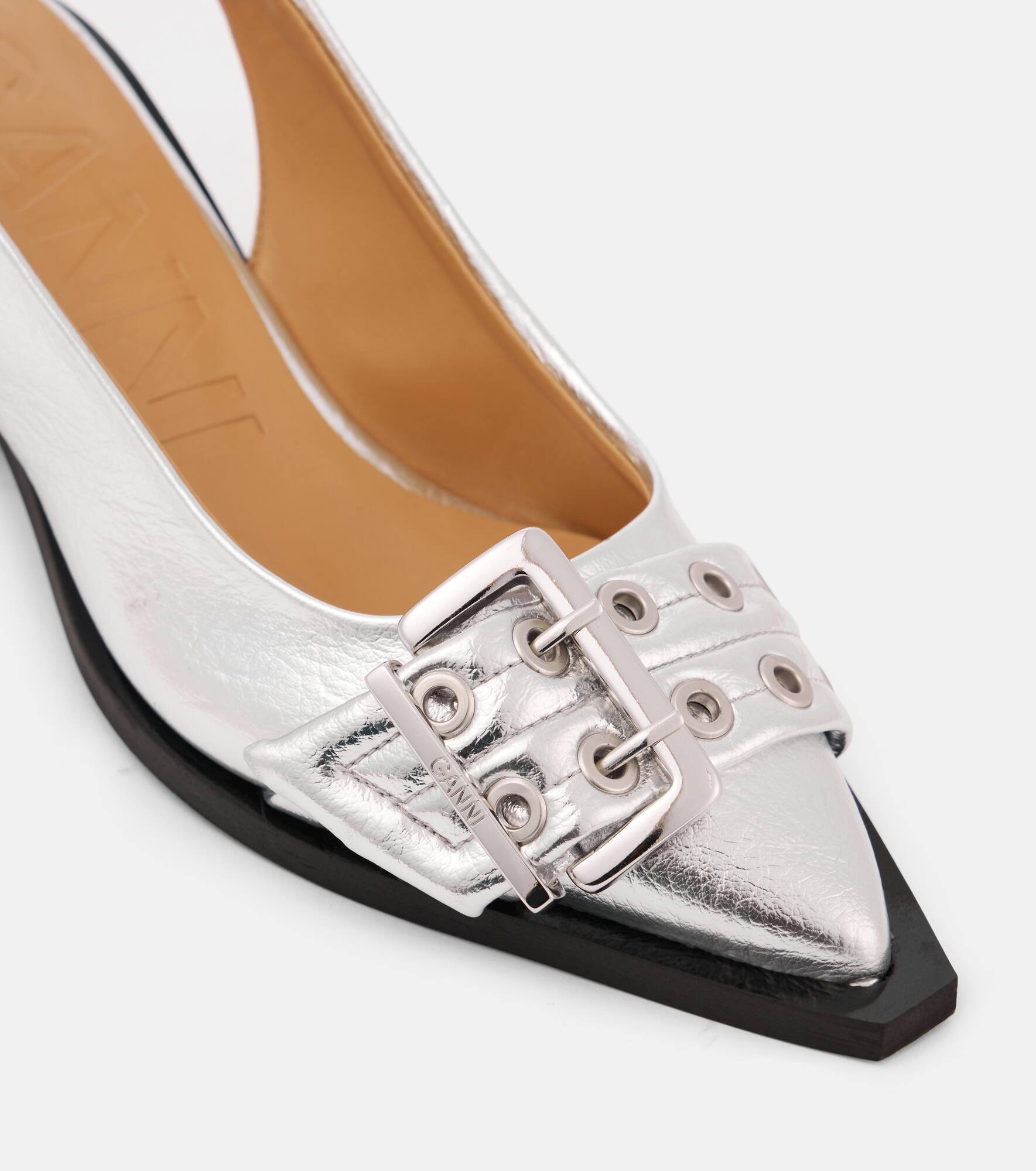 Faux leather slingback pumps - 5