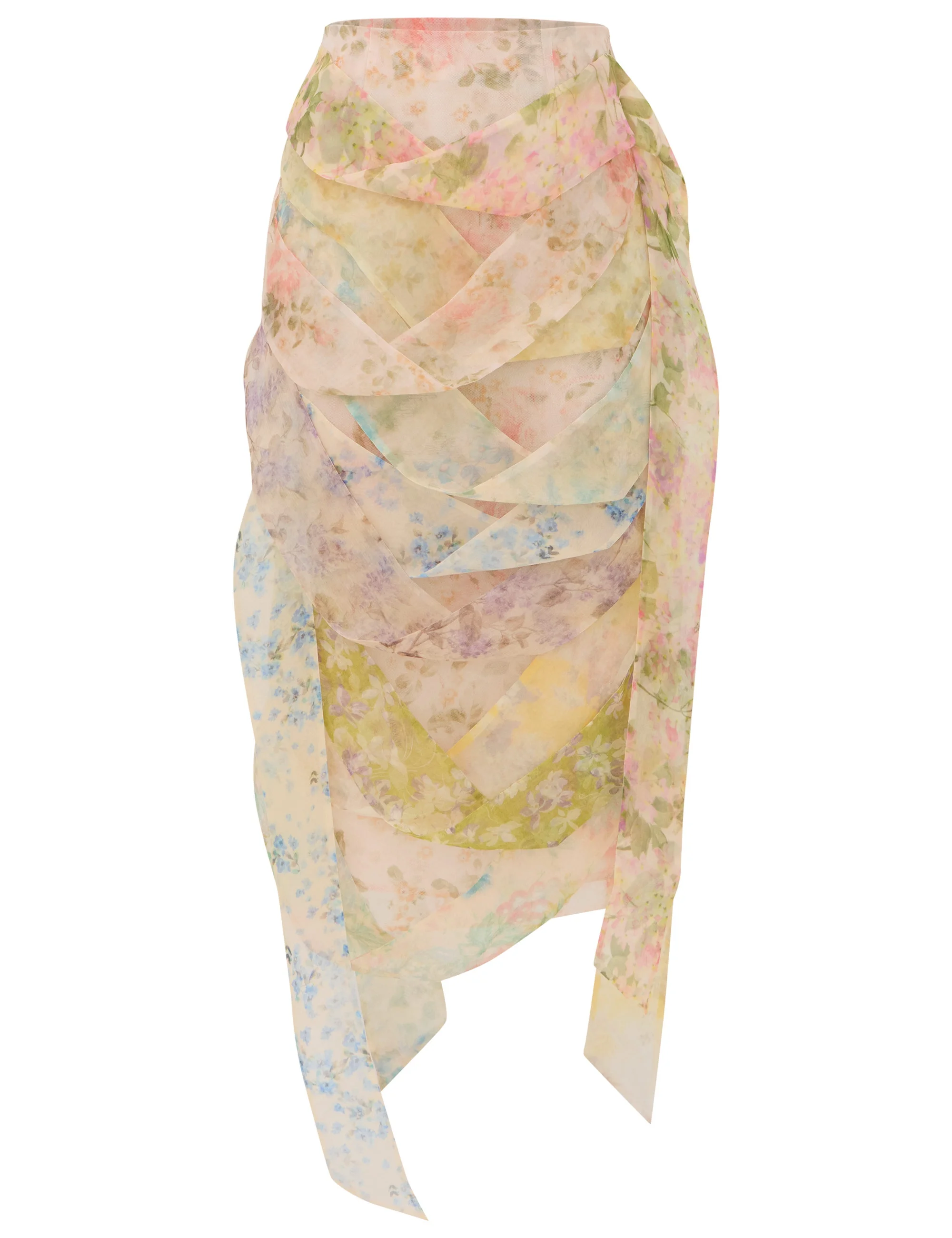 CLASH RIBBON MIDI SKIRT - 1