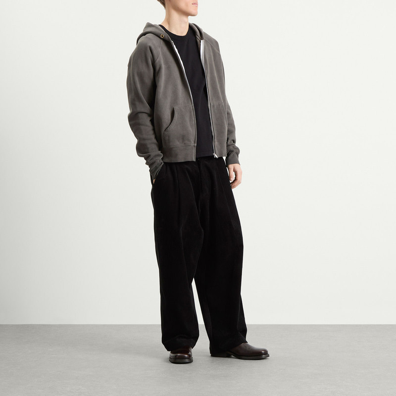 LES TIEN Les Tien Heavyweight Raglan Oil Washed Zip Hoodie outlook