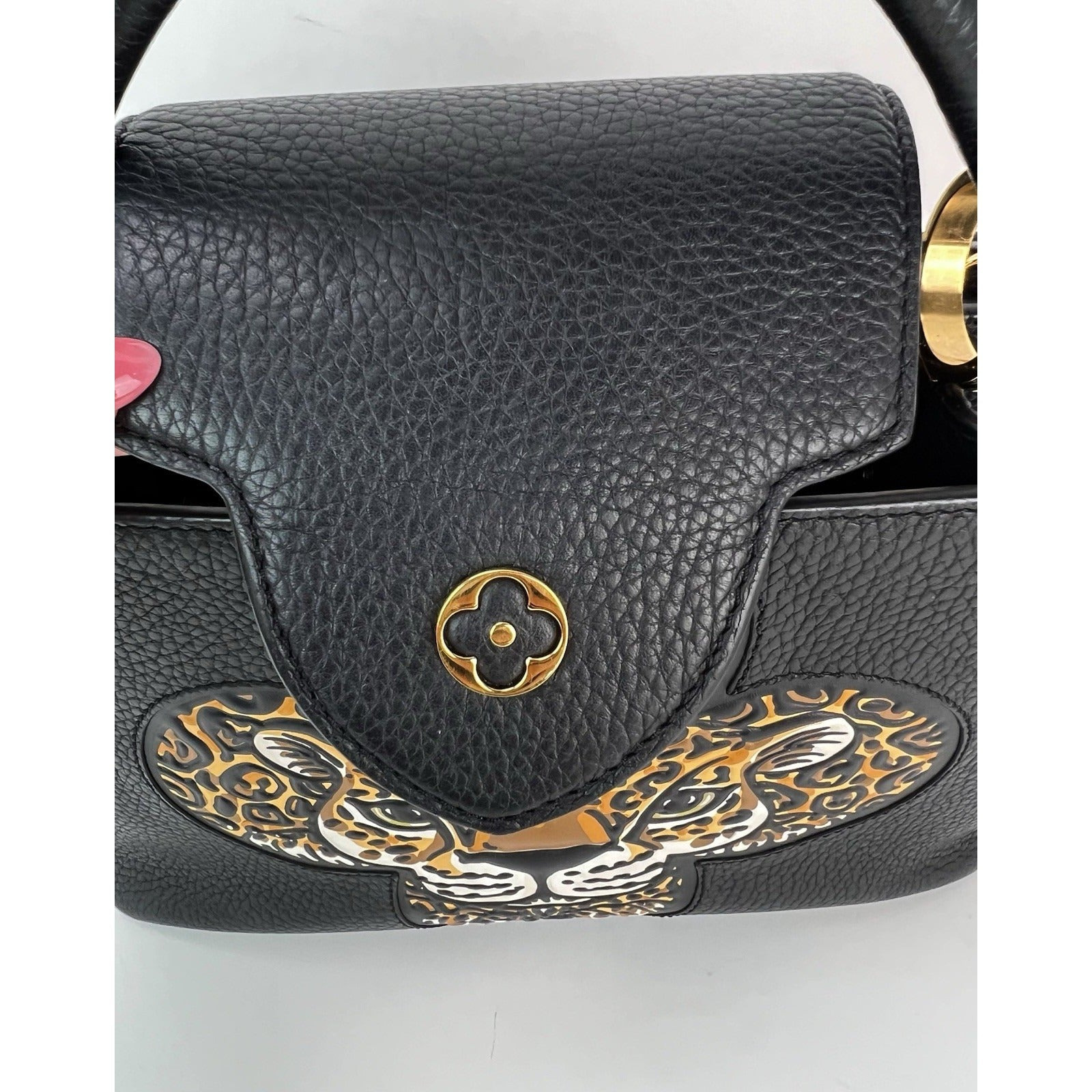 Louis Vuitton  Taurillon Capucines Trapped Leopard BB Black Shoulder Bag - 3