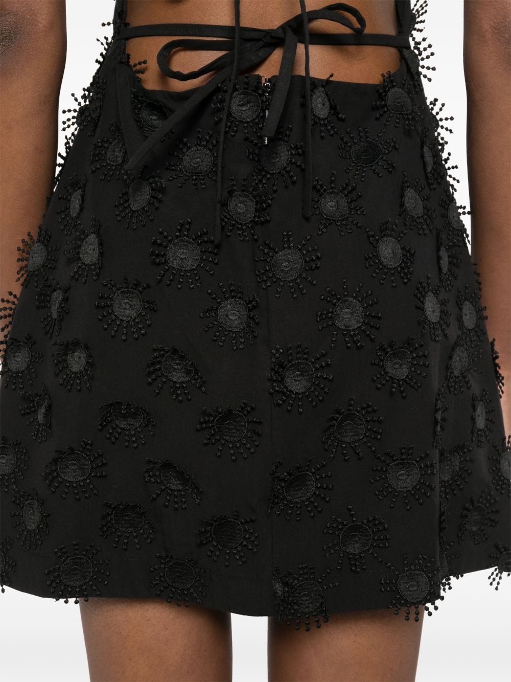 floral-appliqué mini dress - 5