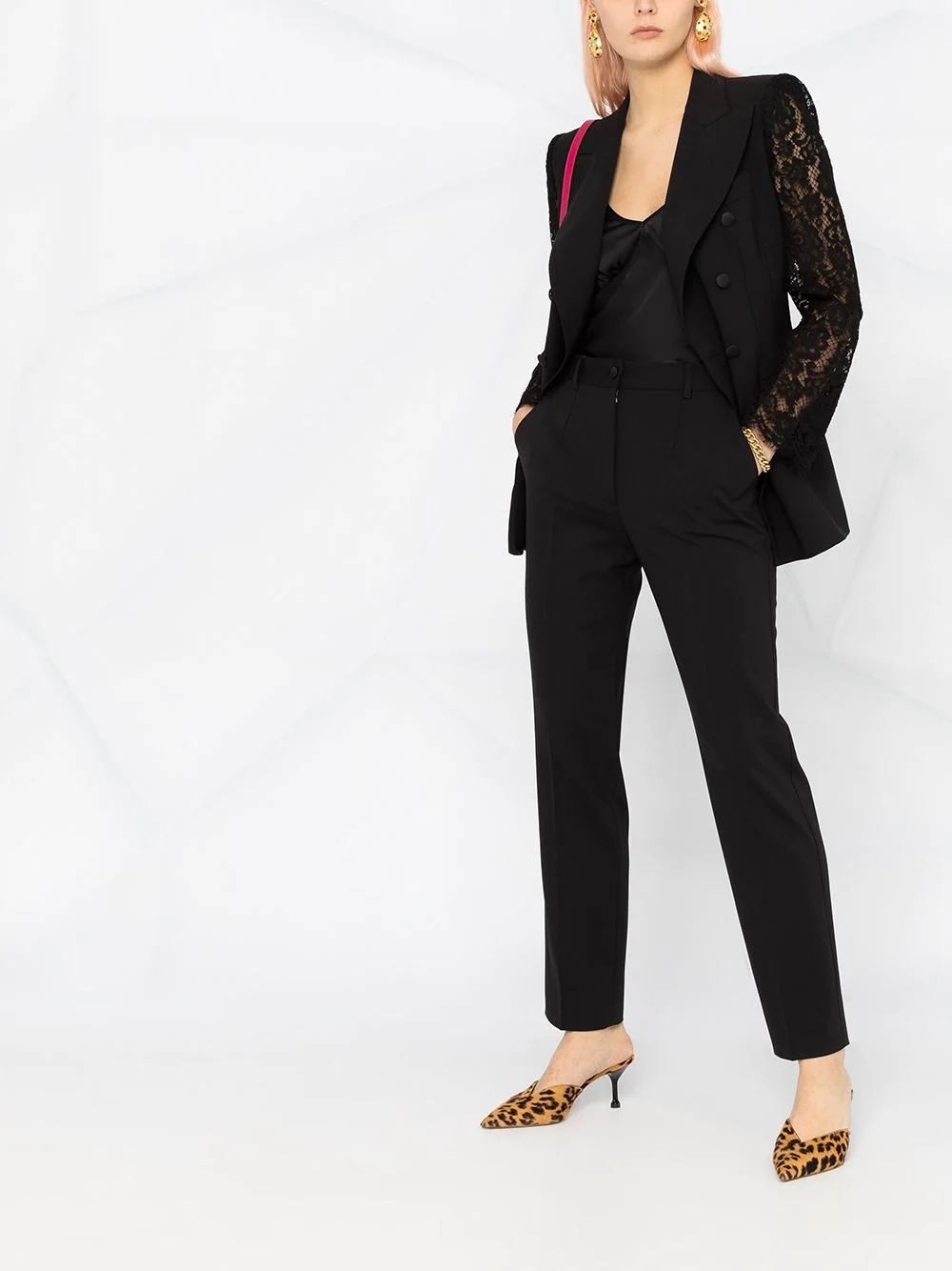 high-waisted tailored trousers - 2