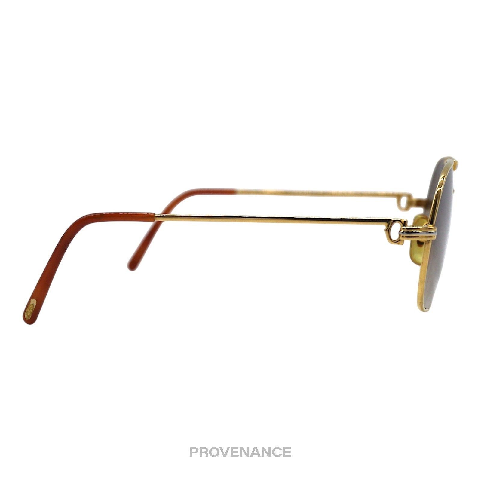 Cartier Tank Louis Vintage Sunglasses - Gold Brown 62 GM - 6