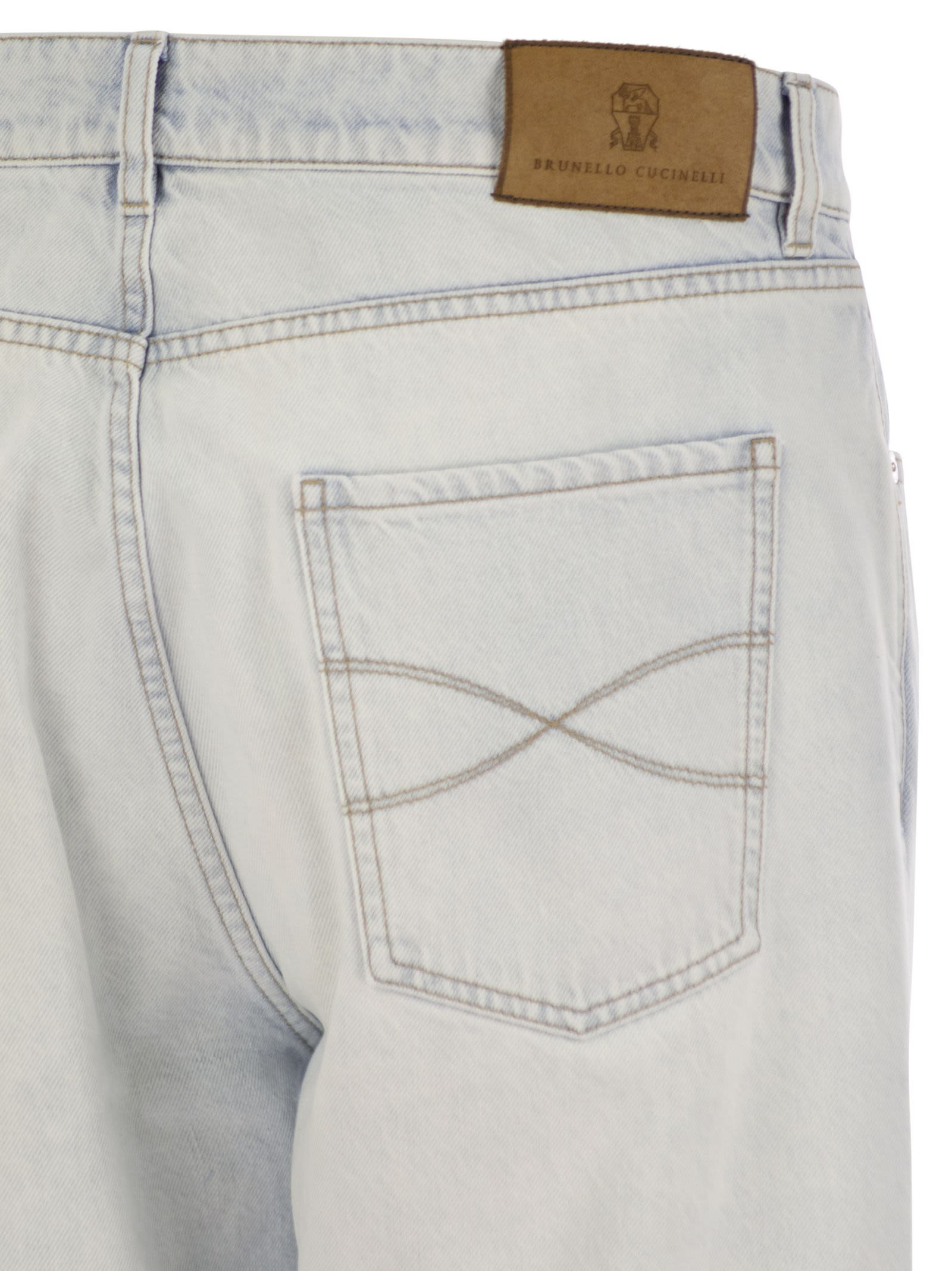 Brunello Cucinelli Men Five-Pocket Iconic Fit Denim Trousers - 4