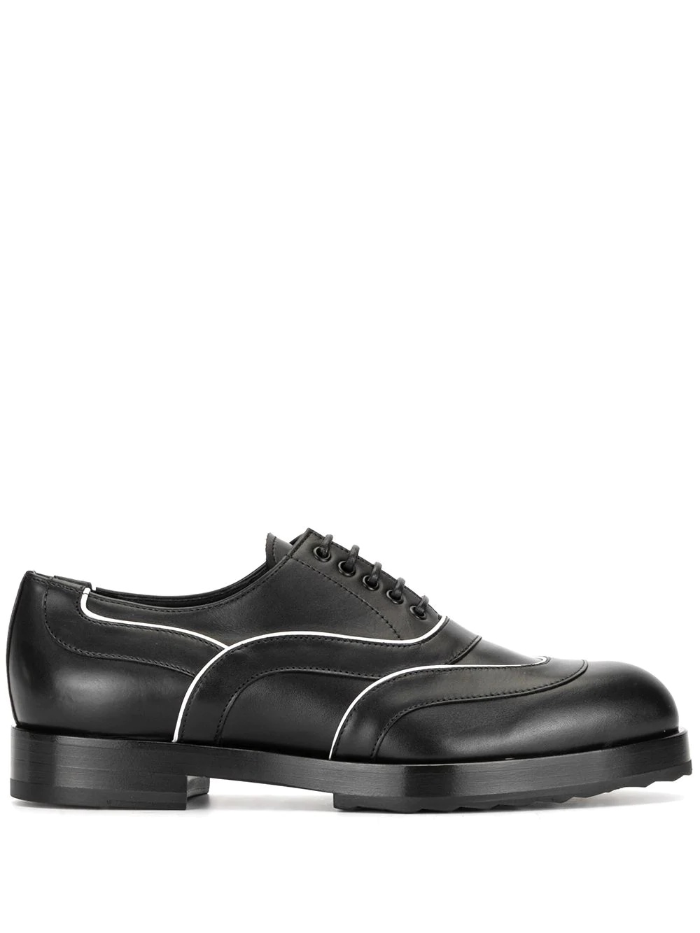 contrast piping lace-up shoes - 1