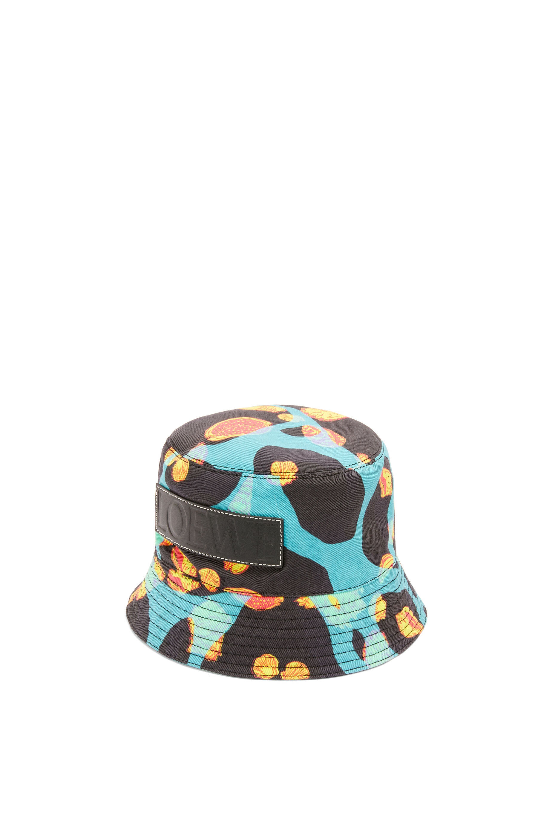 Shell bucket hat in canvas and calfskin - 4
