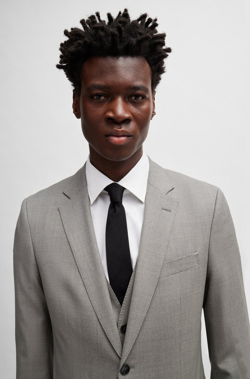 SLIM-FIT SUIT IN PATTERNED STRETCH WOOL 5