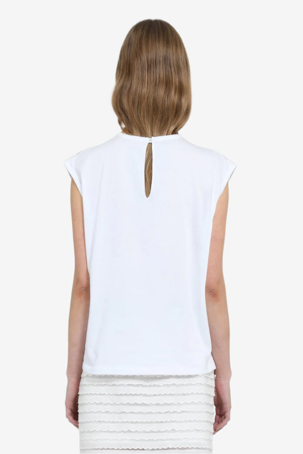 SEMI-SHEER TOP WITH LACE RUFFLES - 2