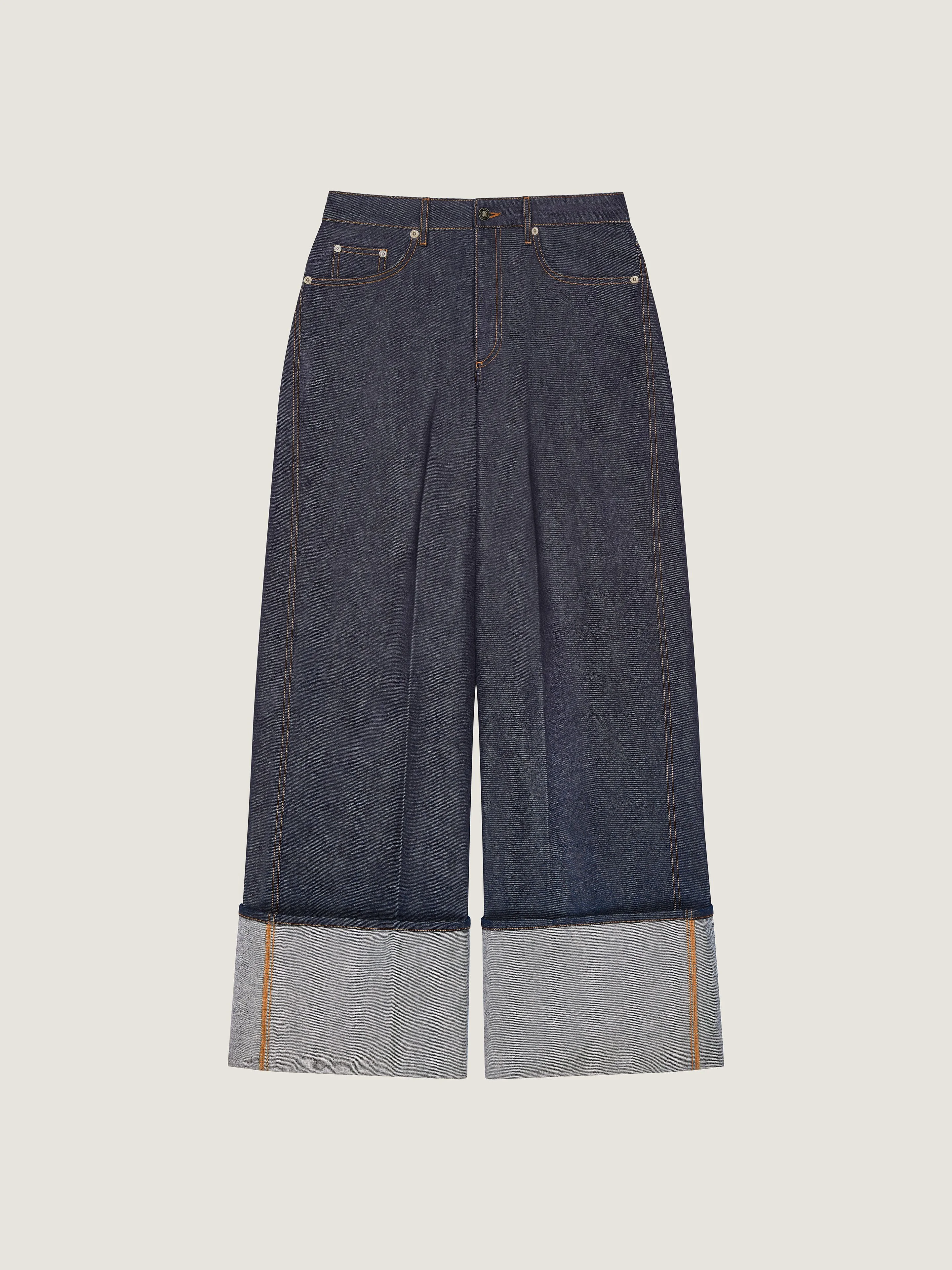 RAW TURN-UP JEANS - 1