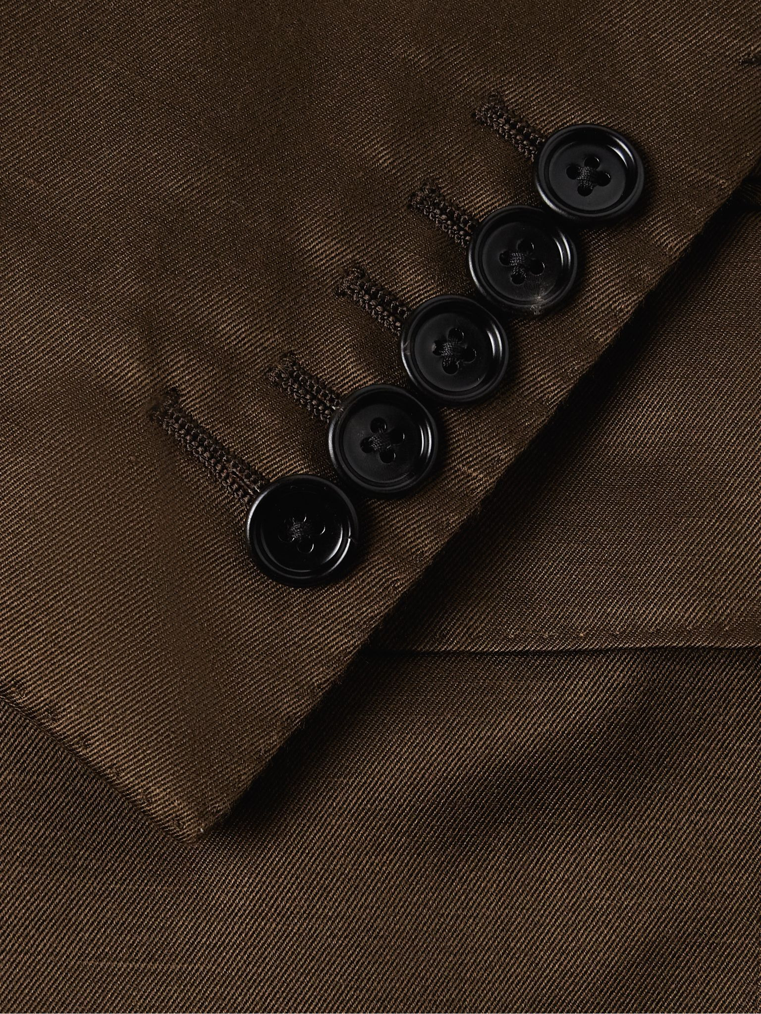 Dyllan Silk-Blend Twill Suit Jacket Brown - 4