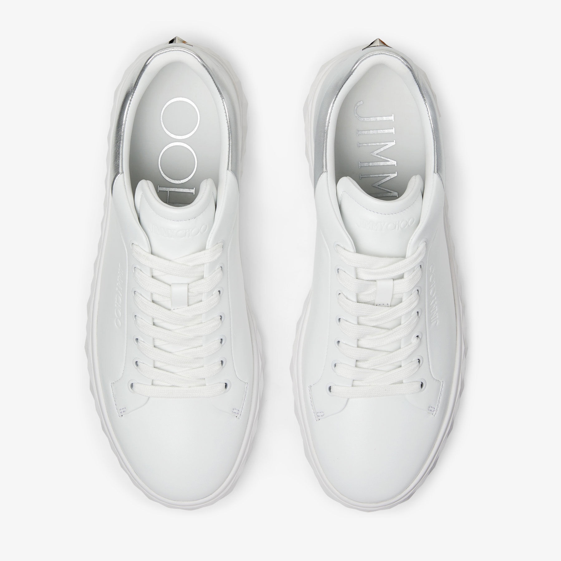 Diamond Light/m Ii
White Leather and- Silver Metallic Nappa Low-Top Trainers - 4