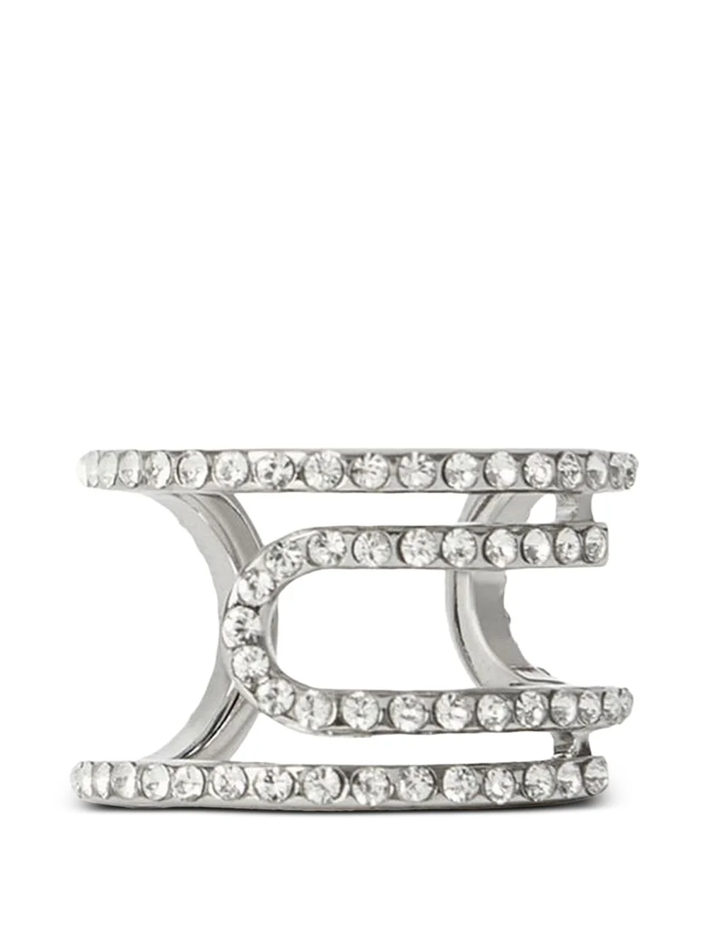 Paperclip strass-embellished ring - 1