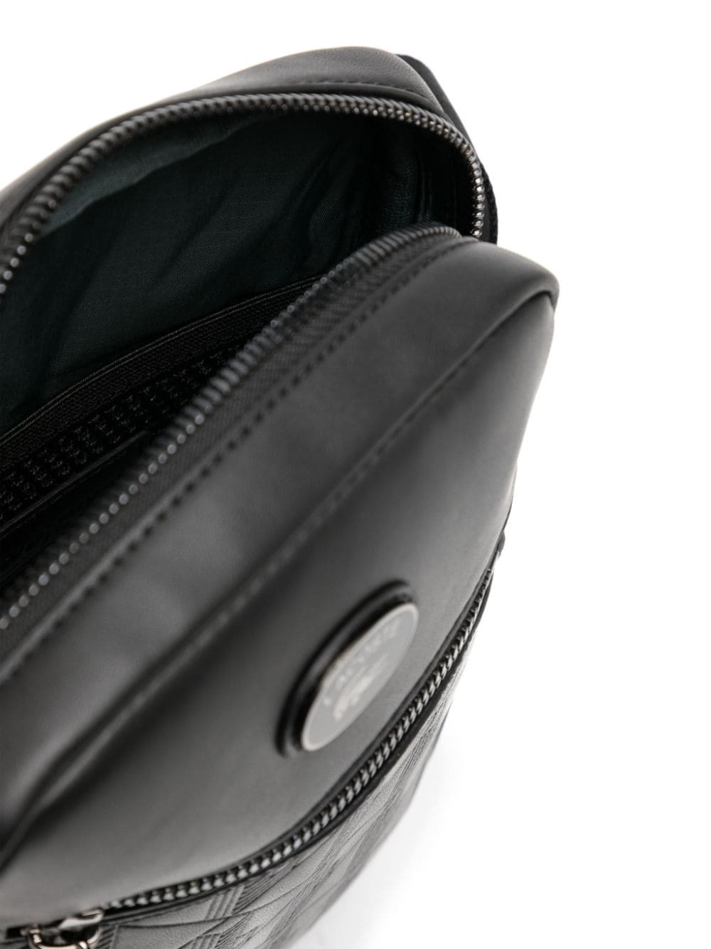 embossed-monogram panelled messenger bag - 5
