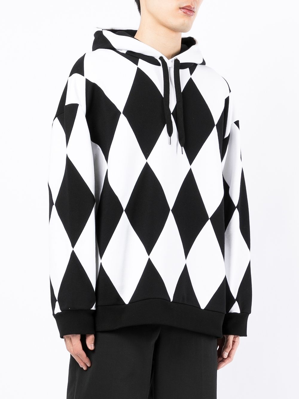 argyle-print hoodie - 3