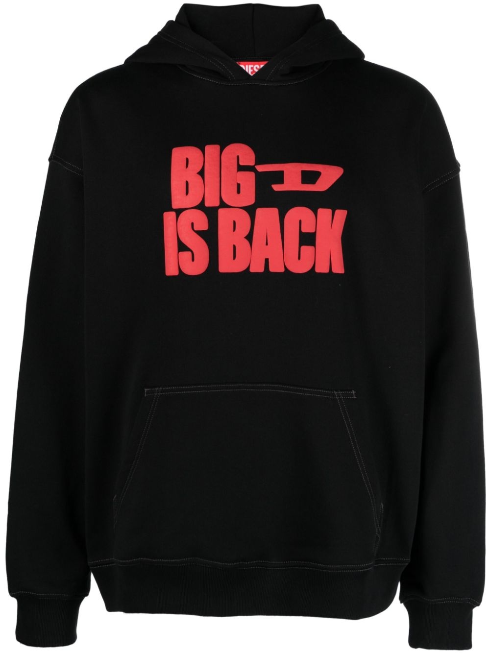 S-Boxt rubberised-logo cotton hoodie - 1