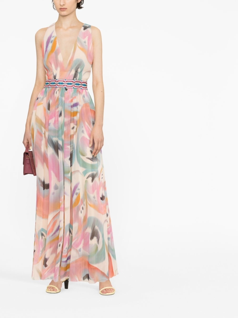 abstract-print silk maxi dress - 2