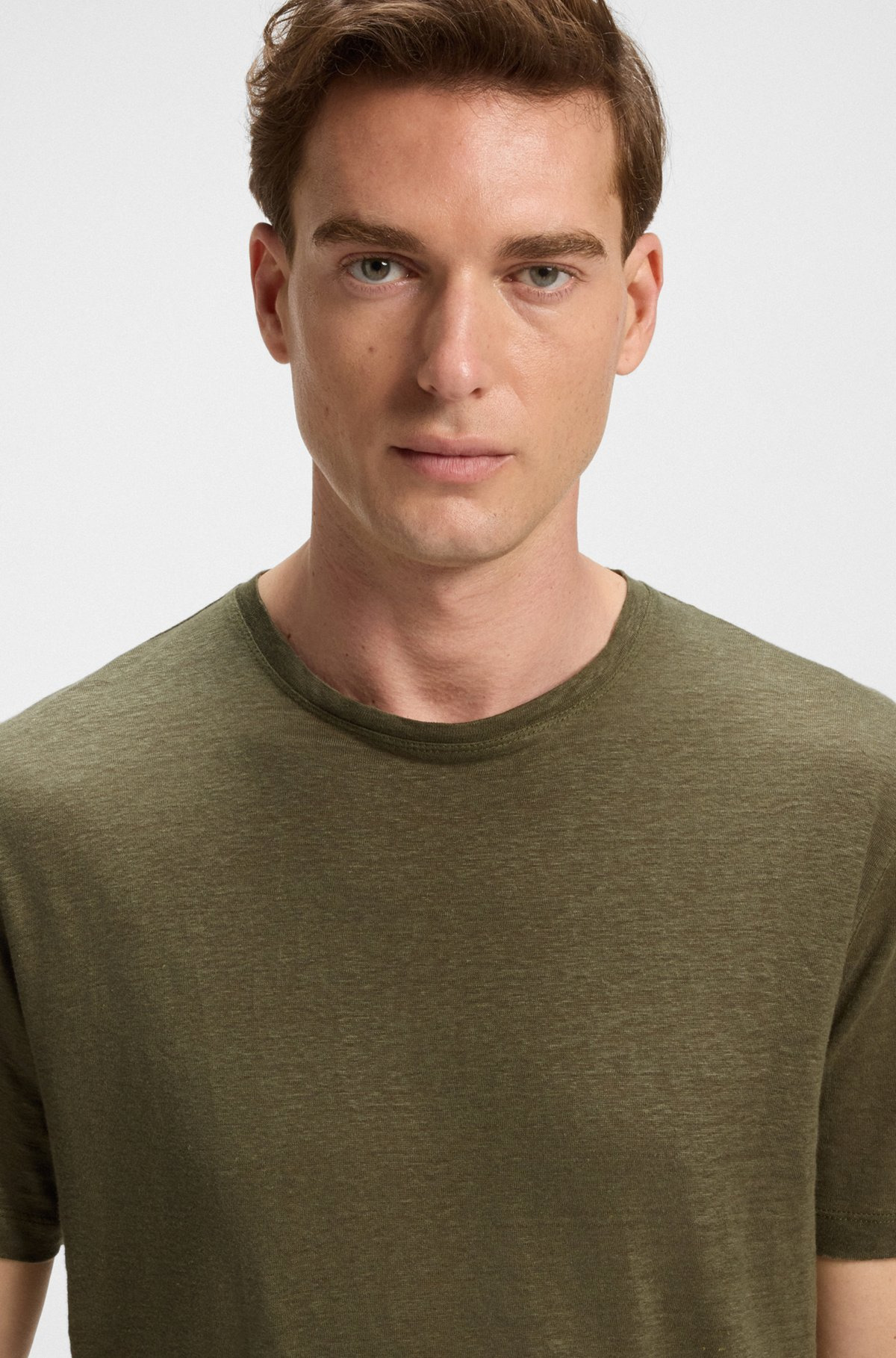 BECKHAM X BOSS T-SHIRT IN SOFT LINEN - 4