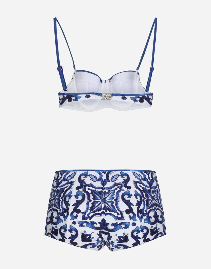 Majolica-print balconette bikini - 2