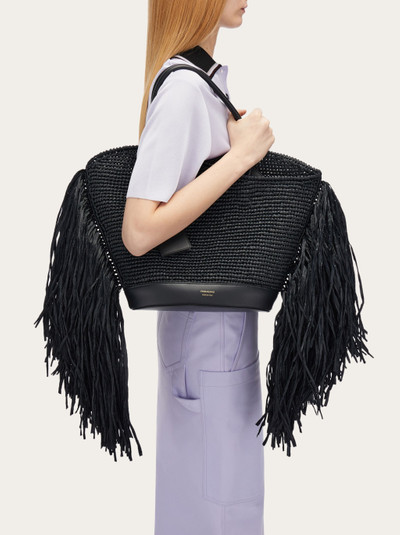 FERRAGAMO Tote bag with cut-out and fringes outlook