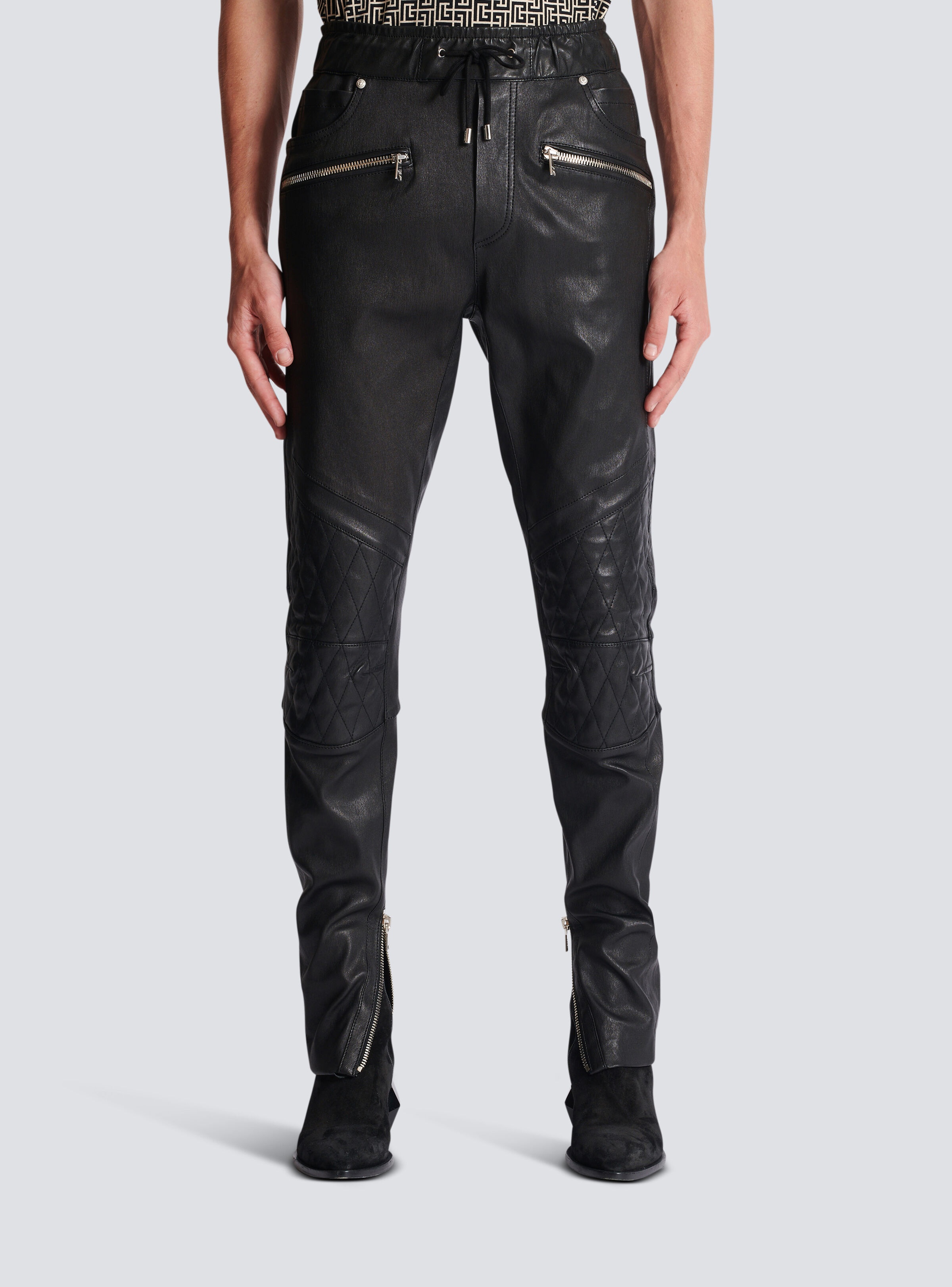 Stretch leather trousers - 5