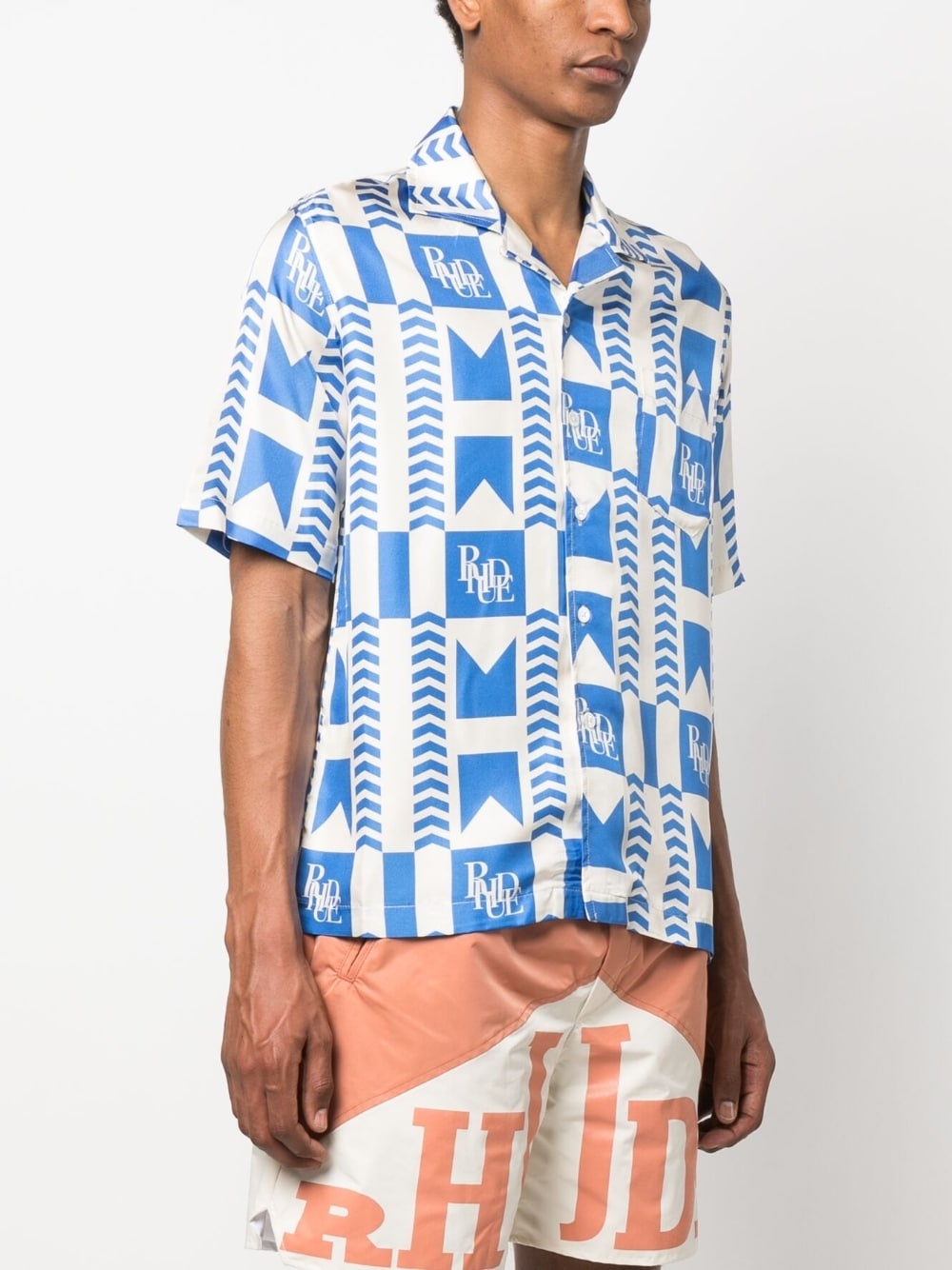 graphic-print silk shirt - 3