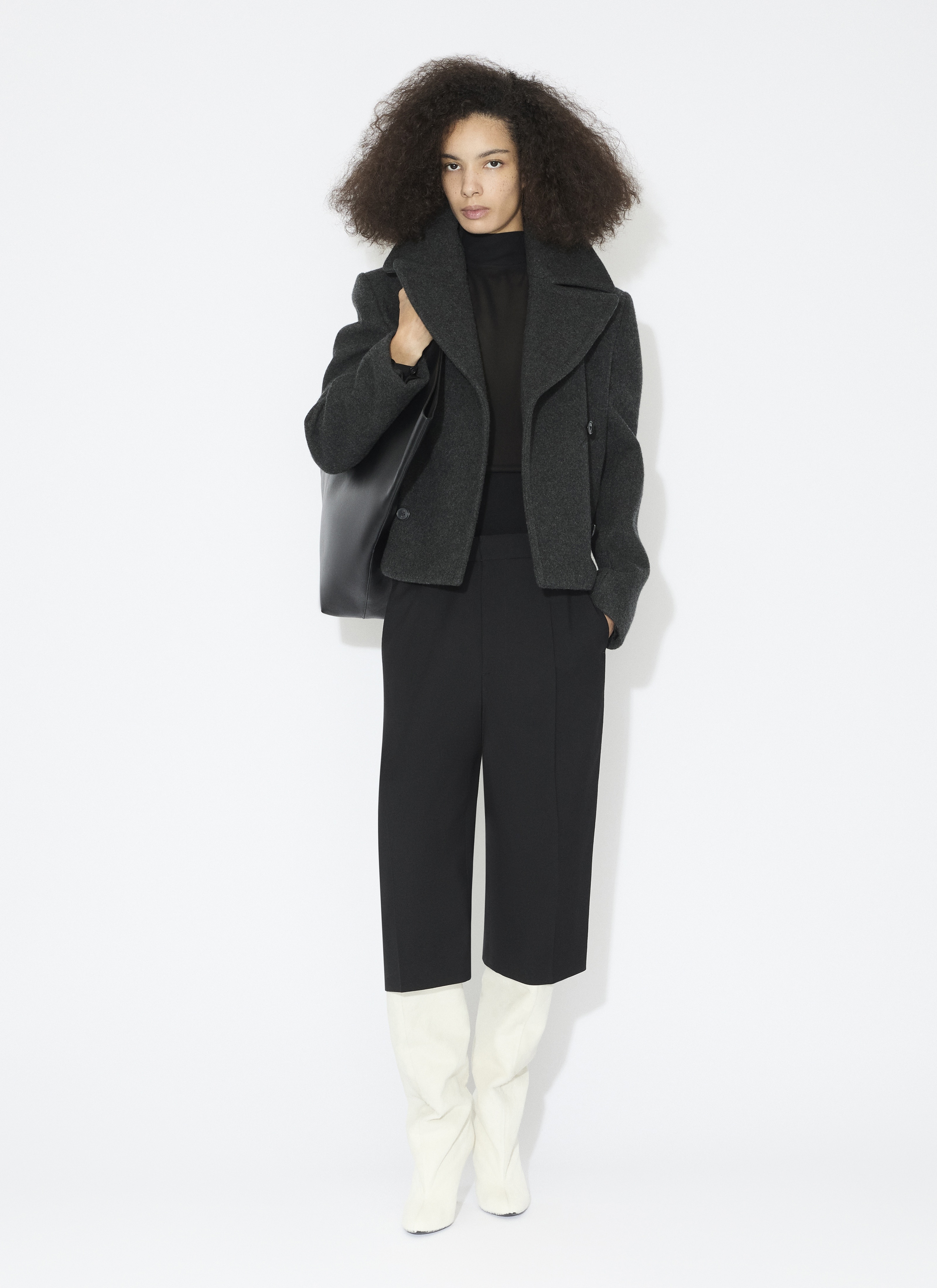 MERINO WOOL PEA COAT - 2