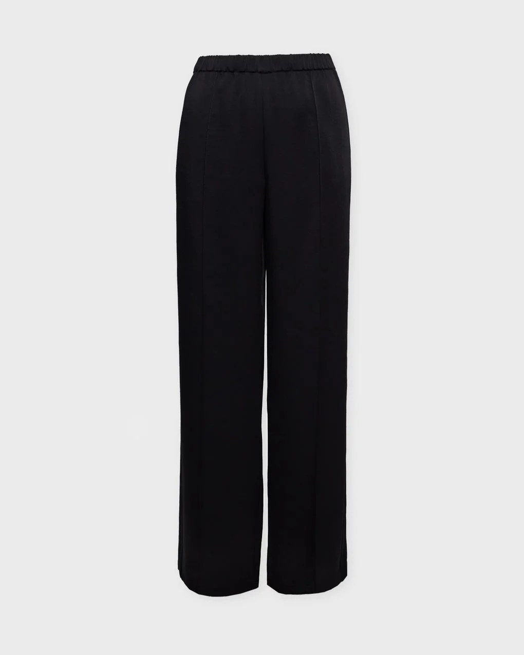 Trousers Mid Rise Side-Strap Crepe Black - 1