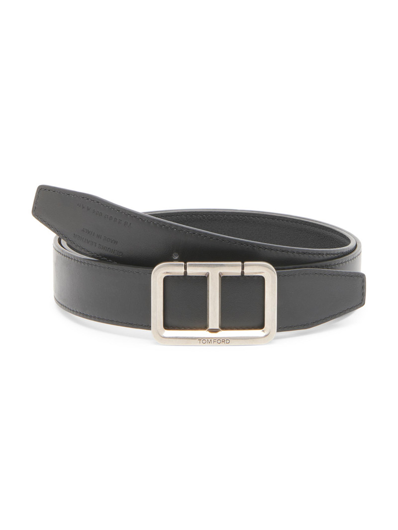 Men's T Buckle Belt - Black Silver 1